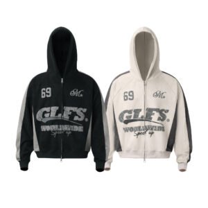 Suede zipper hoodie for men