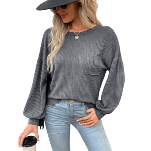 Elegant Backless Hollow-out Knitwear Long Sleeve Tops for Women