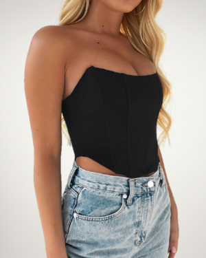 Sculpted Corset-Style Crop Top