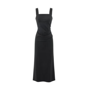 French style slim fit tied formal dress