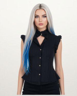 Shadow Contour High-Neck Blouse