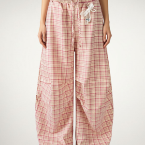 Studio Plaid Wide-Leg Pants