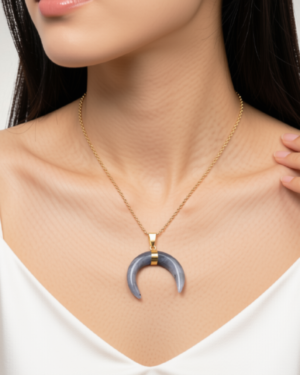 Crystal Crescent Necklace