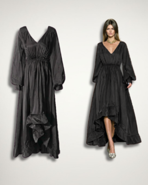 Valerie Fluted Lotus Leaf Dress