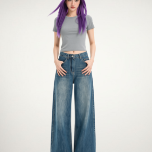 Vintage Washed Wide-leg Denim
