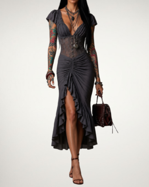 The Lilith Spliced Long Dress