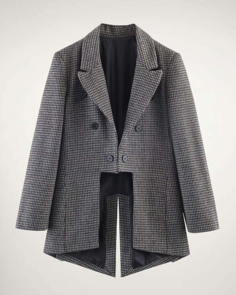 Chloe Plaid Spliced Trench by Jazzberry Commerce